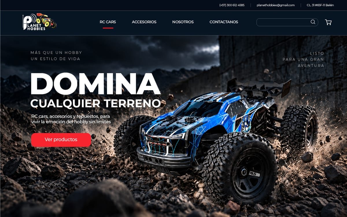 Planet Hobbies · Home ecommerce